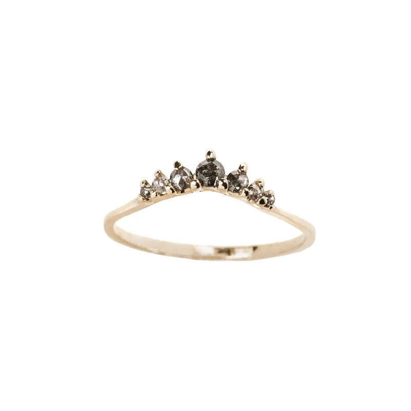 Salt & Pepper Diamond Beacen Ring