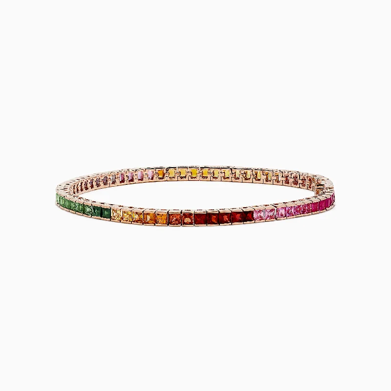 Watercolors 14K Rose Gold Multi Sapphire Bracelet