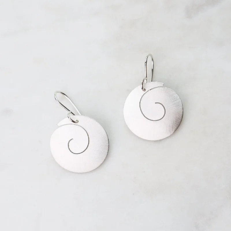 Matte Silver Swirl Earrings