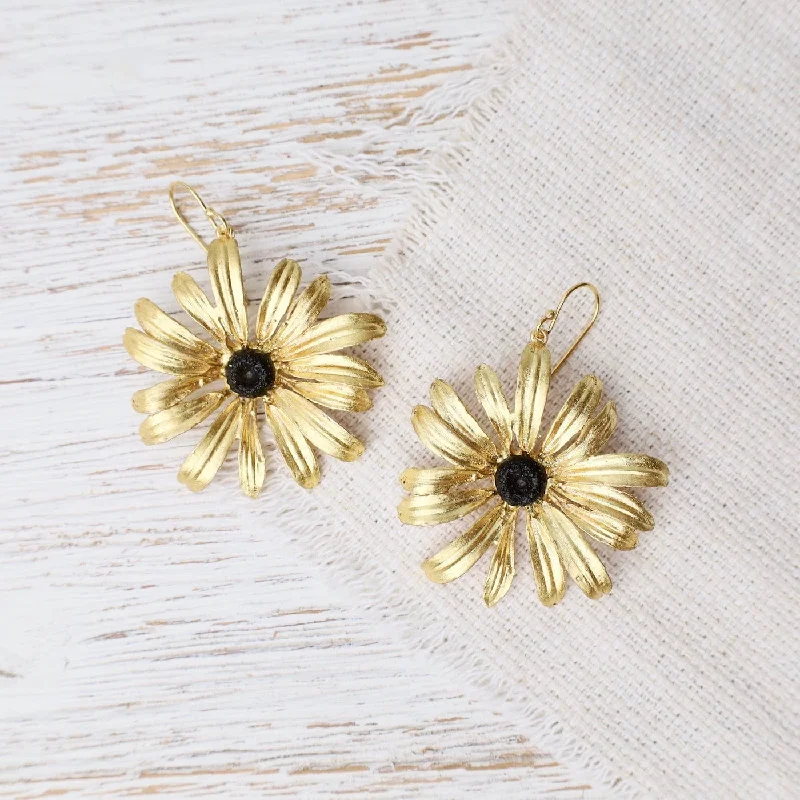 Black Eyed Susan Wire Earrings