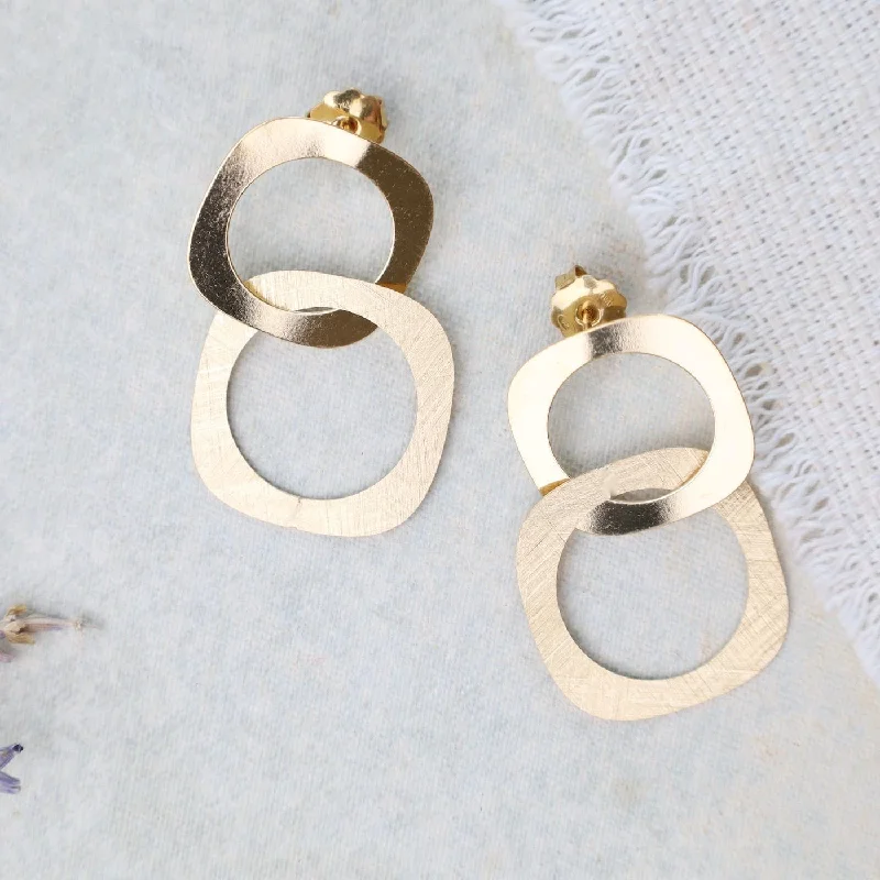 Yellow Gold Plated Mona Earrings