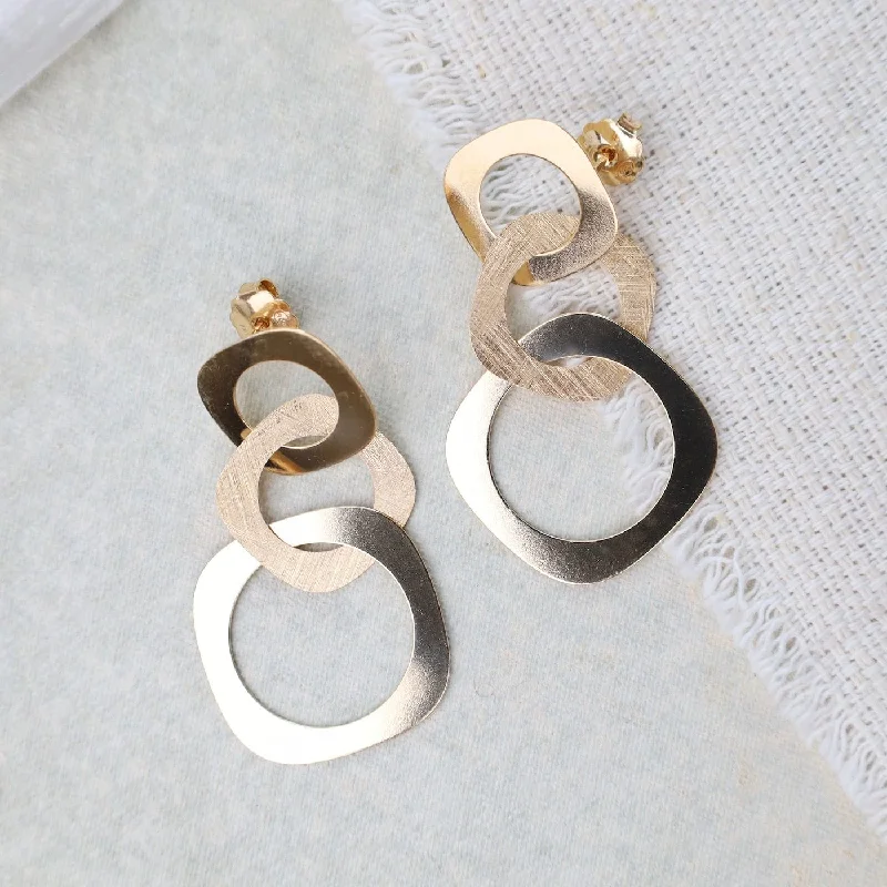 Yellow Gold Plated Lizette Earrings