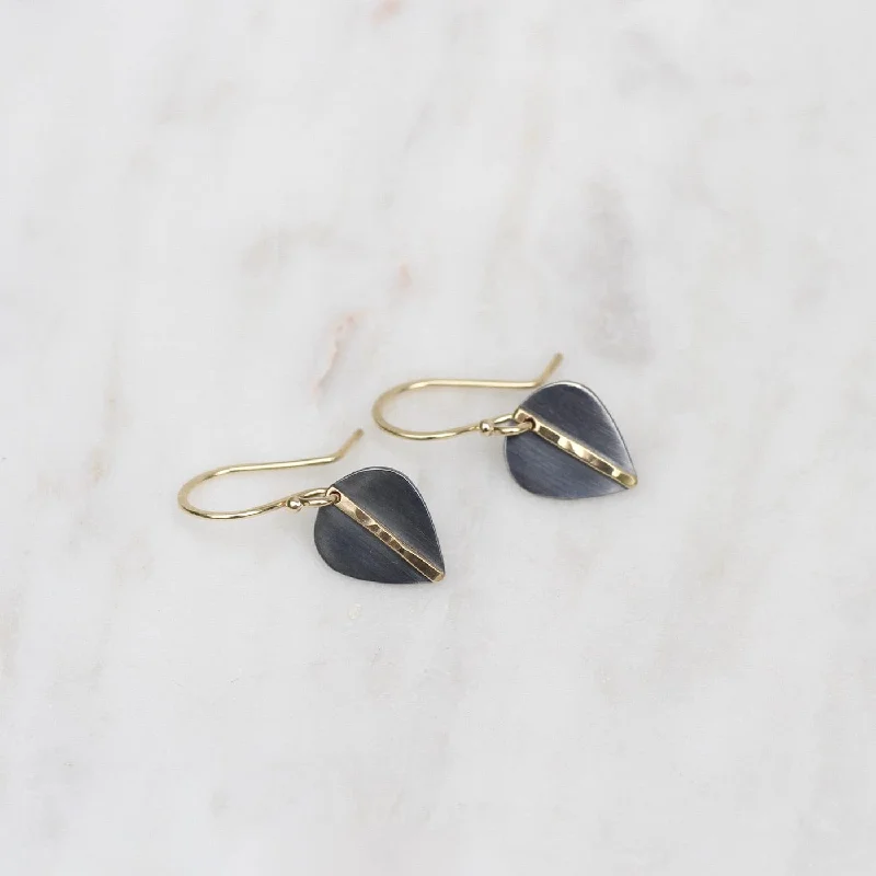 Small Mod Two Tone Leaf Earrings