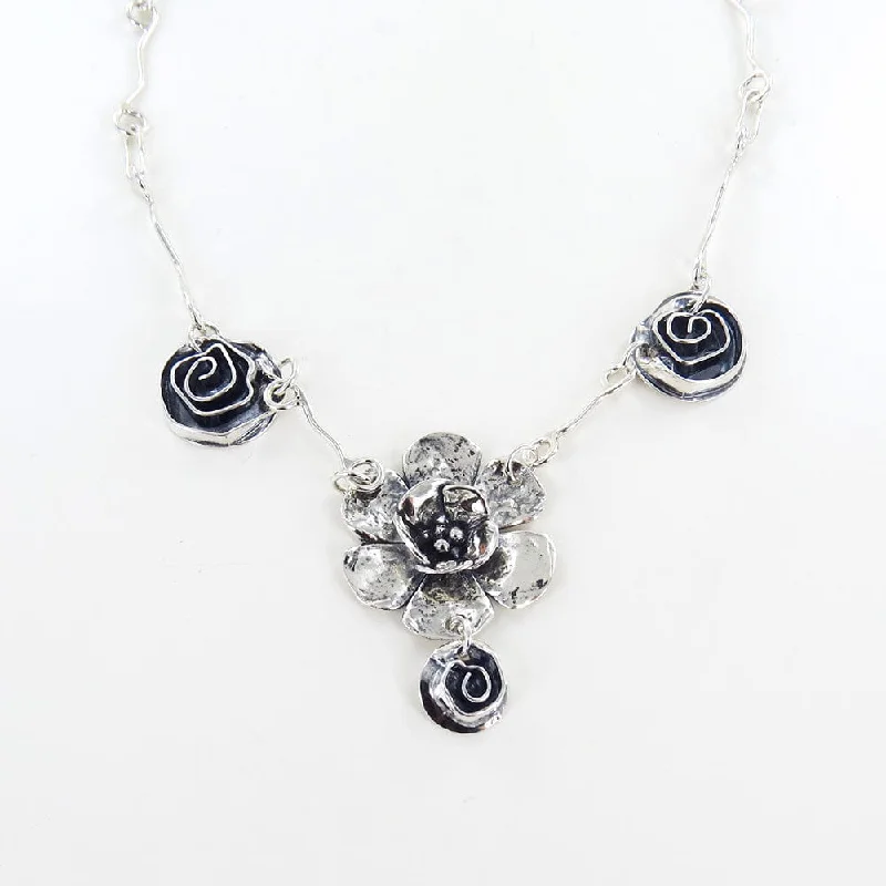 Double Dogwood and Rose Necklace