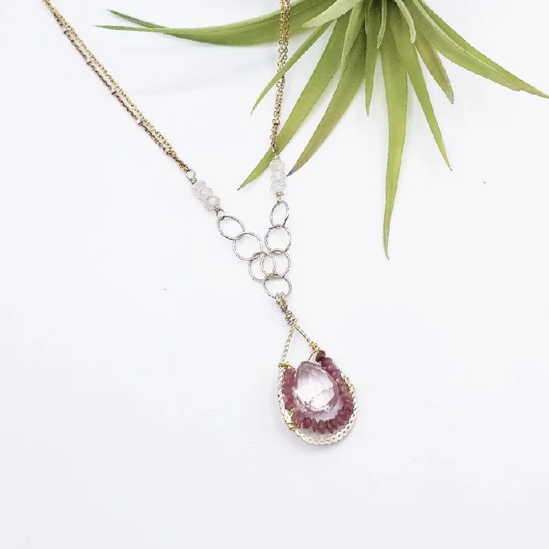 ROSE QUARTZ DROP NECKLACE