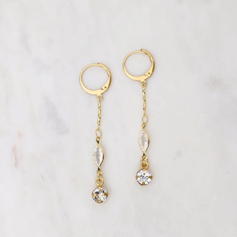 Gold Crystal Chain Earrings