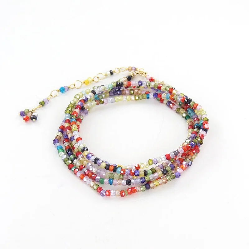 Multi Colored CZ Wrap Bracelet & Necklace