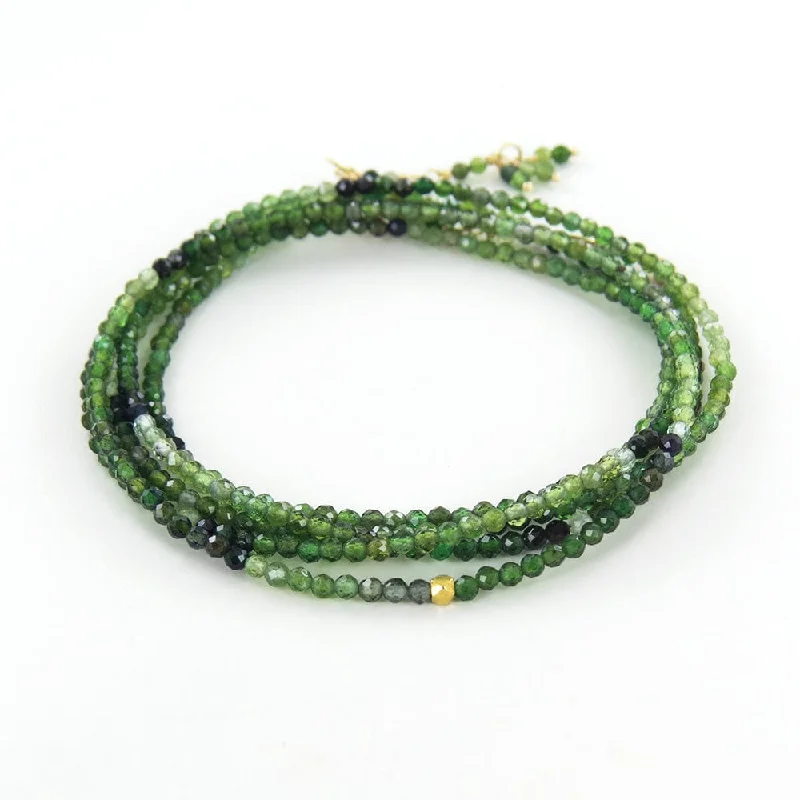 Ombre Green Tourmaline Wrap Bracelet & Necklace