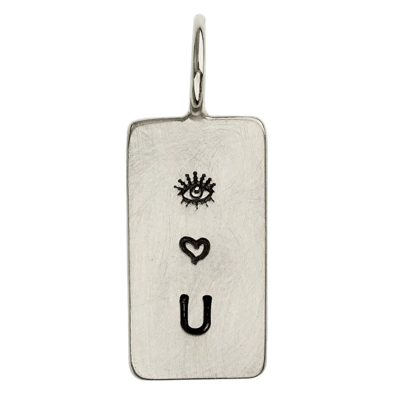 Silver Eye Love U ID Tag