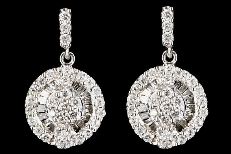 Modern 18K White Gold .50CTW Diamond Earrings