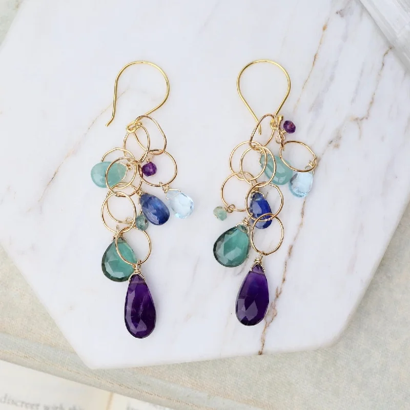 Rainfall Earrings in Amethyst