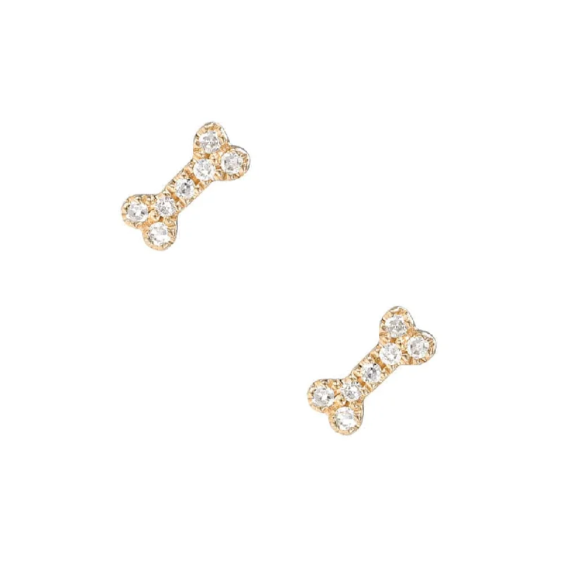 Petite Dog Bone Post Earrings