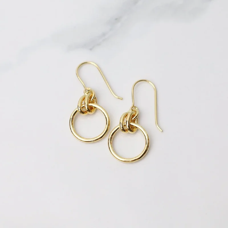 Double Link Circle Earrings - Gold Vermeil