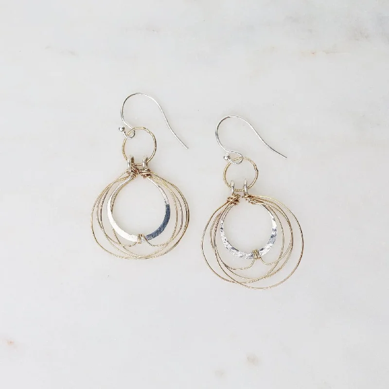 Sterling Silver & Woven Gold Filled Earrings