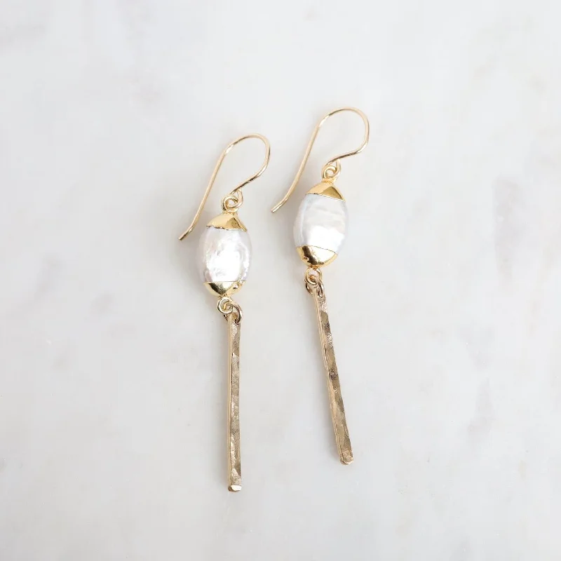 Pearl Bar Earrings