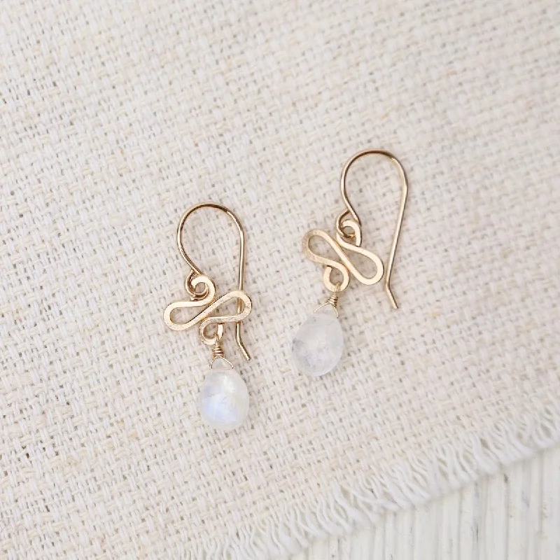 Mini Serpent Moonstone Earrings