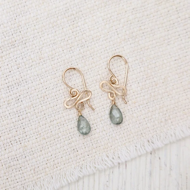 Mini Serpent Moss Aqua Earrings