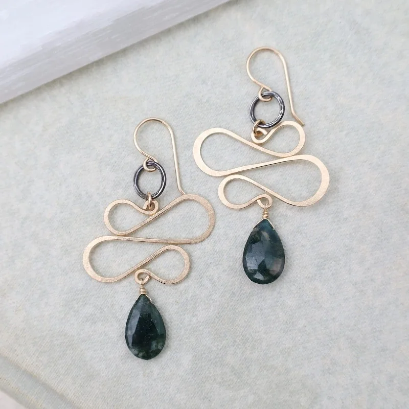 Serpent Moss Agate Earrings