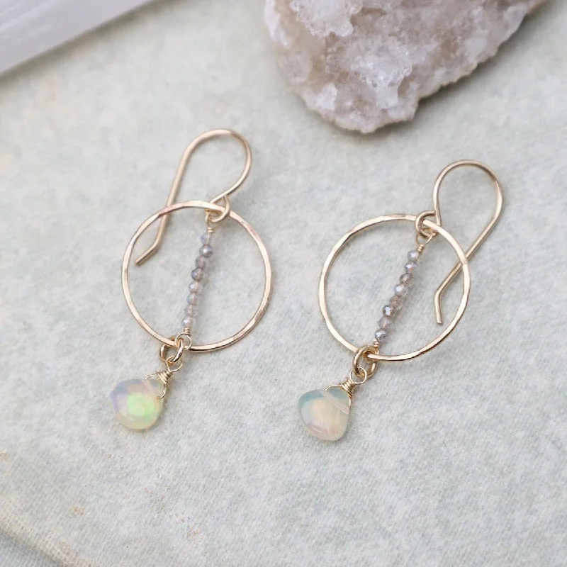 Opal and Labradorite Earrings