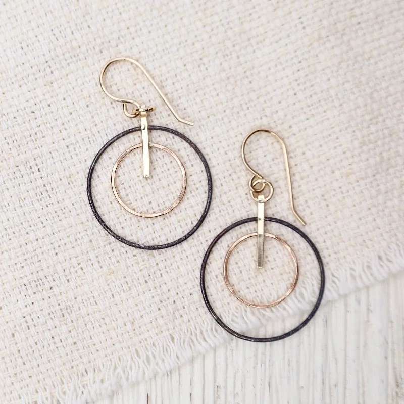 Two Tone Circle Earrings