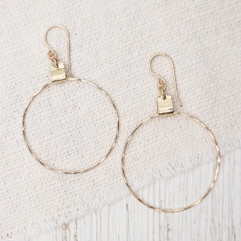 Hammered Large Circle Earrings