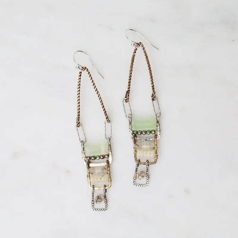 Light Green Ladder Earrings