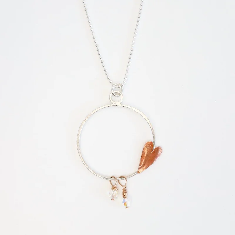 Copper Heart Hoop Necklace