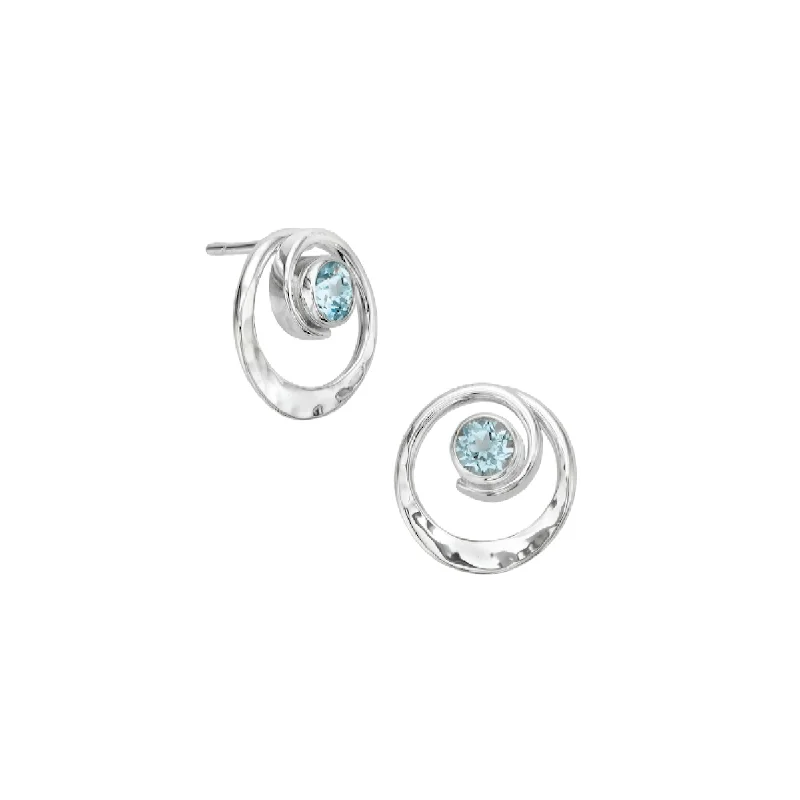 Posy Earrings with Blue Topaz