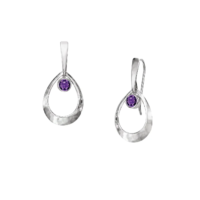 Sterling Silver Amethyst  Emma Earrings