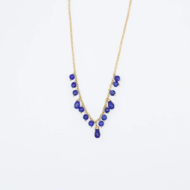 Lapis Bobble & Tears Necklace