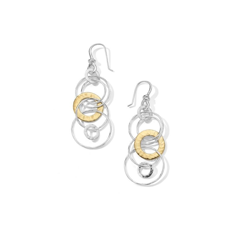 Ippolita Silver and 18K Gold Chimera Classico Hammered Jet Set Earrings