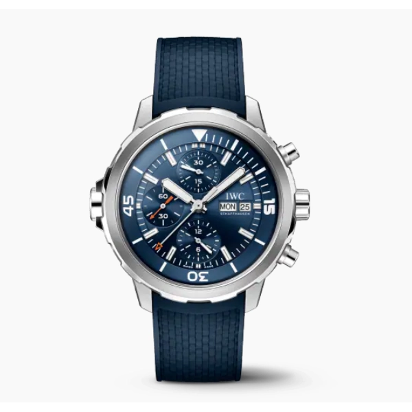 IWC Aquatimer Chronograph Steel Blue Dial Rubber Strap