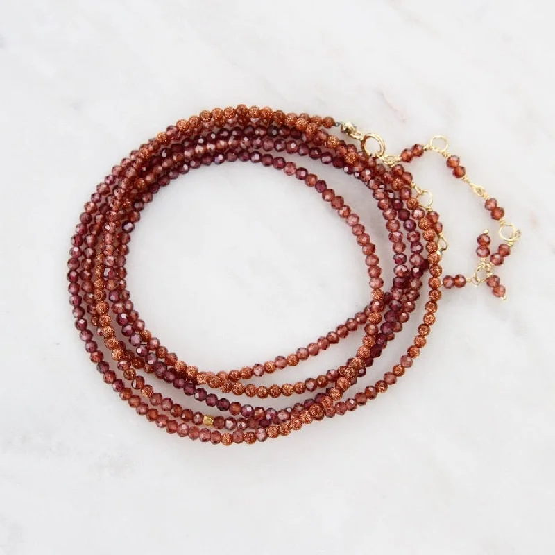 Ombre Sunstone Wrap Bracelet & Necklace