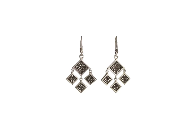 Lois Hill Sterling Silver Dangle Earrings (Estate - Estimated Retail When New $110)