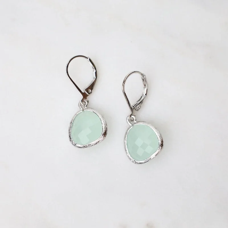 Sterling Silver Crystal Lever Back Earrings – Alice Blue