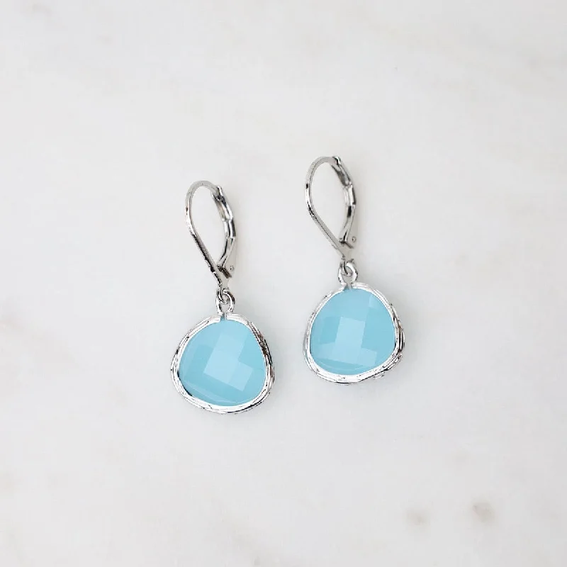 Sterling Silver Crystal Lever Back Earrings – Ocean