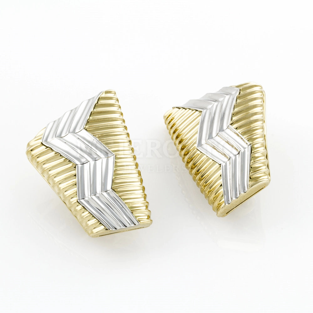 Michael Bondanza Heatwave Platinum & Gold Earrings (Estate)