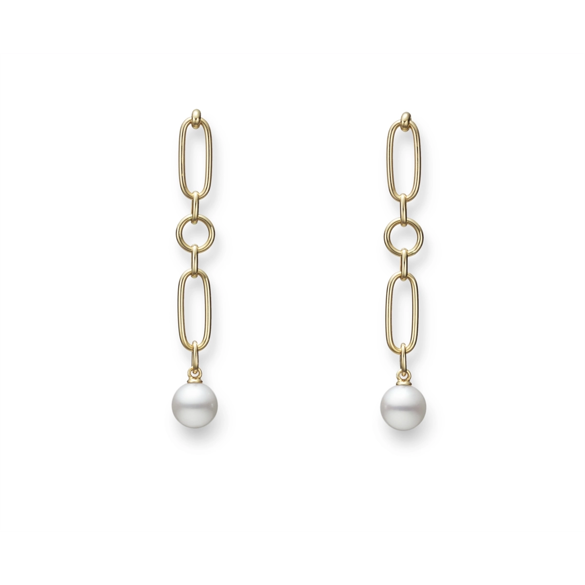 Mikimoto 18K Yellow Gold Cultured Akoya Pearl Dangle Earrings