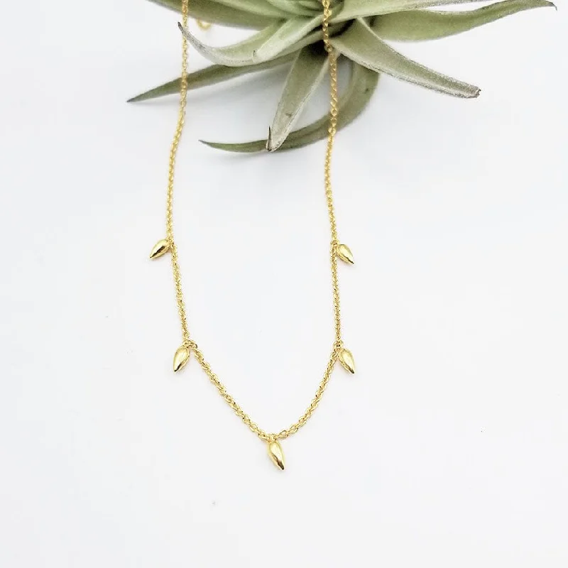 Vermeil Dangling Dewdrops Necklace