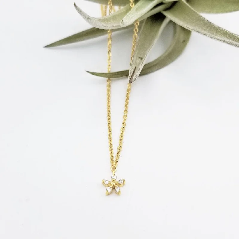 Vermeil Tiny CZ Flower Necklace