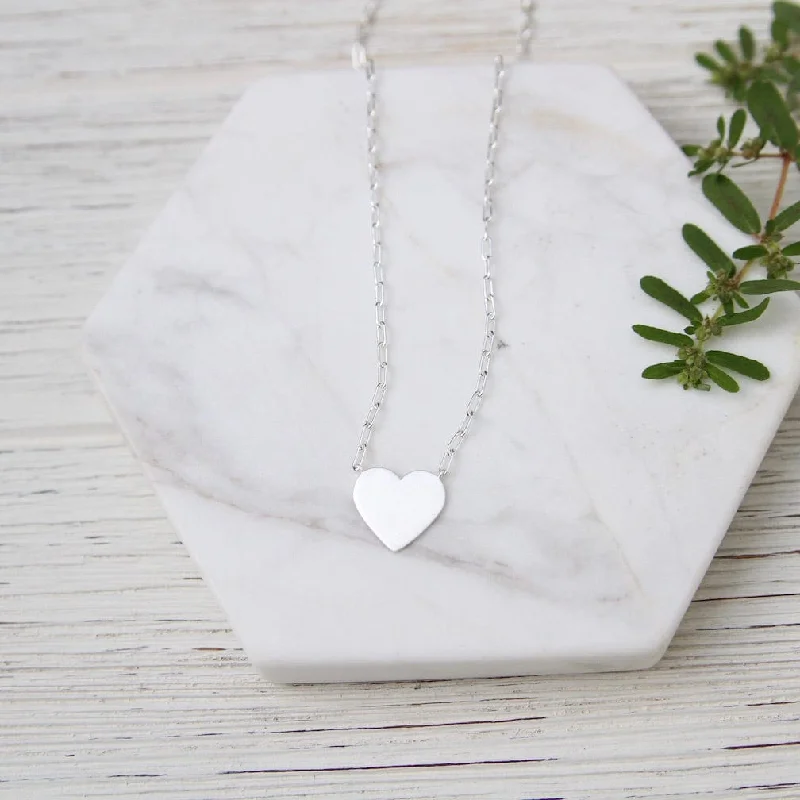 Flat Heart with Parallel Chain Necklace