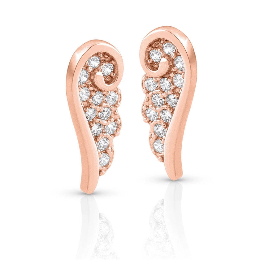 Nomination Sterling & Rose Gold Plated Angel Wing Earrings