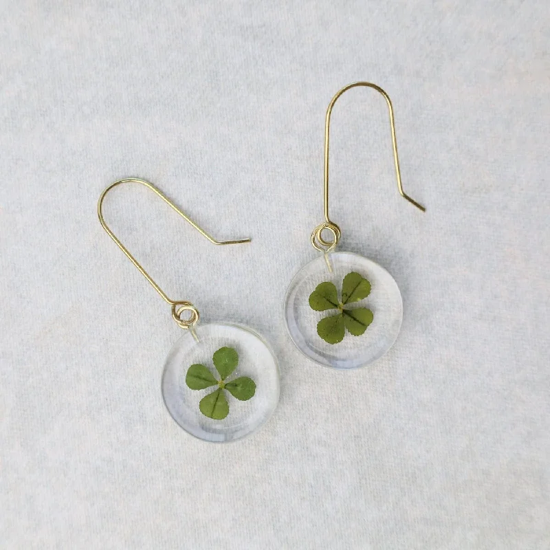 Botanical Mini Full Moon Clover Earrings