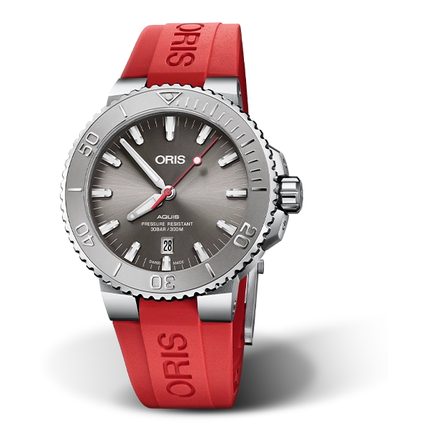 Oris Aquis Date Relief Red Strap 43.5mm Automatic