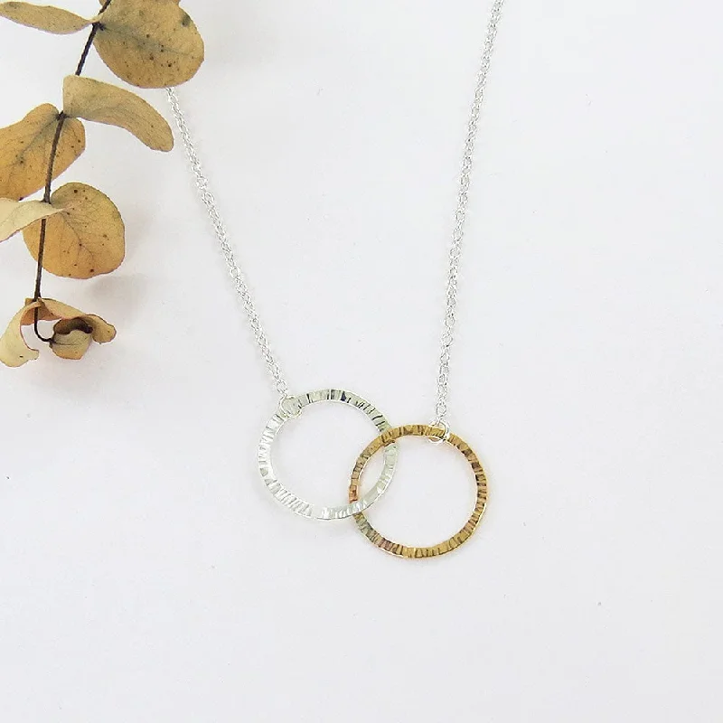 MIXED DOUBLE RING NECKLACE