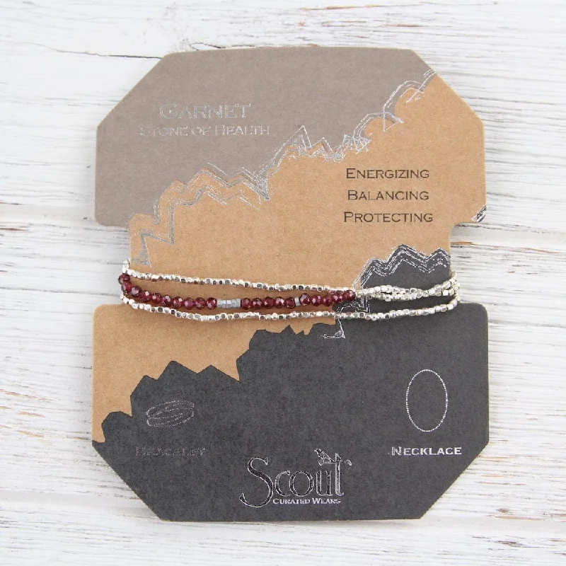 Scout Delicate Garnet Wrap Bracelet and Necklace