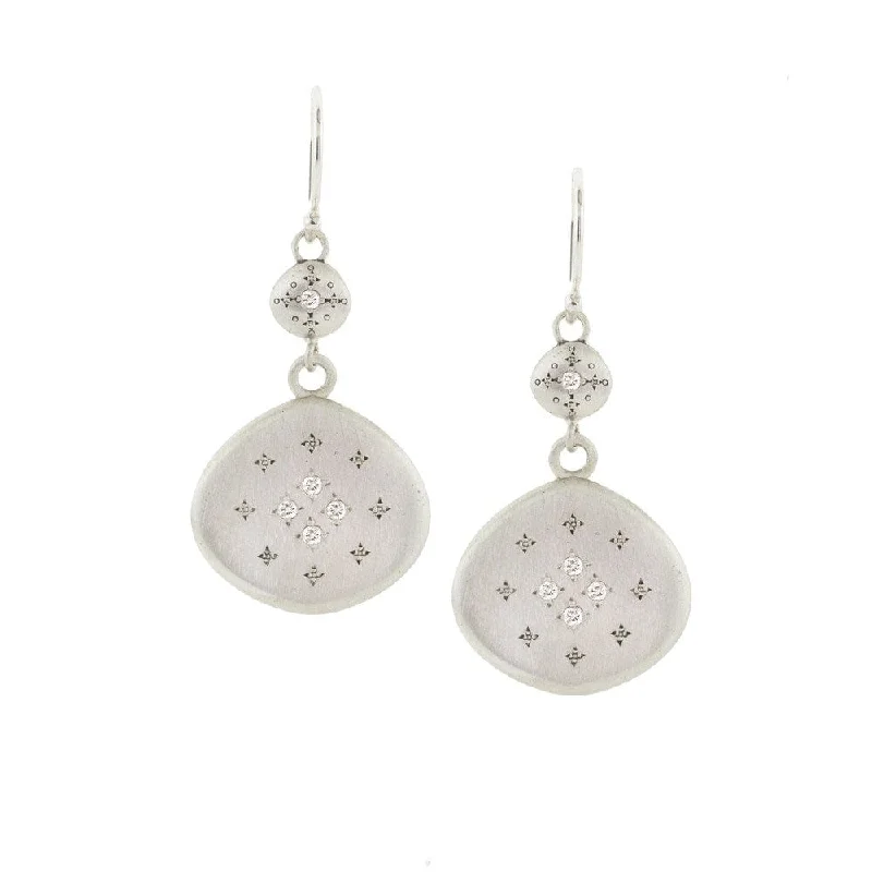 Silver Lights Earrings with Charms in Diamond