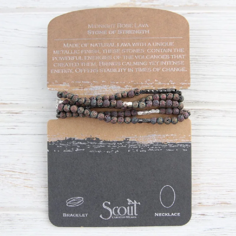 Scout Midnight Rose Lava Wrap Bracelet & Necklace