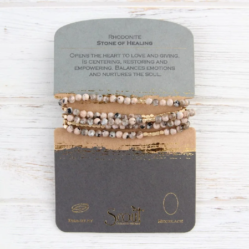 Scout Rhodonite Wrap Bracelet & Necklace