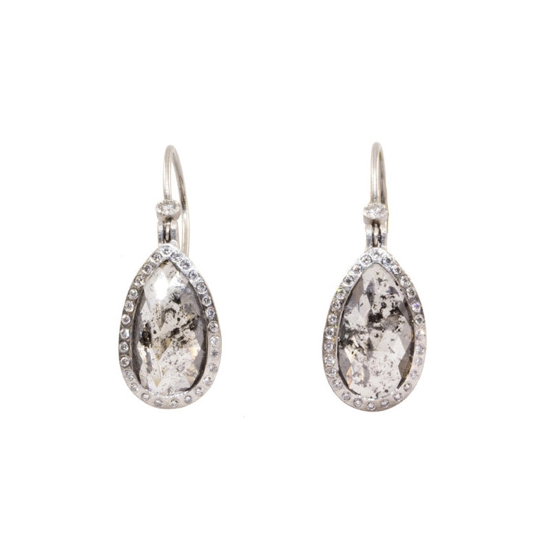 Todd Reed One-of-a-Kind Palladium Oval Fancy Cut Diamond Earrings